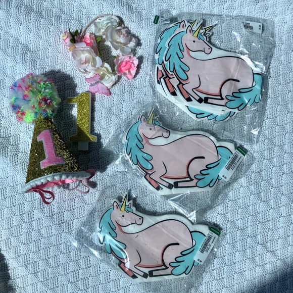 $10 Add On Baby 1st birthday unicorn decorations pink baby girl baby boy - Picture 4 of 5